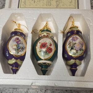 The Bradford Exchange.. Lena Liu's Forever Flowers Ornaments..